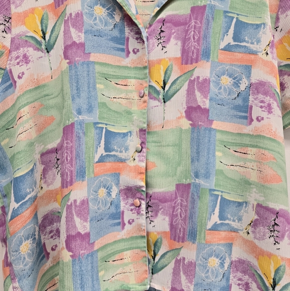 Vintage Womens Button Up Blouse Camp Shirt - Picture 4 of 6